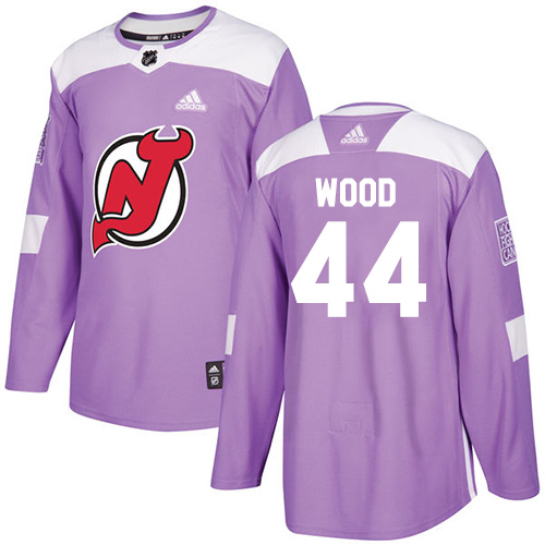 Adidas Devils #44 Miles Wood Purple Authentic Fights Cancer Stitched NHL Jersey